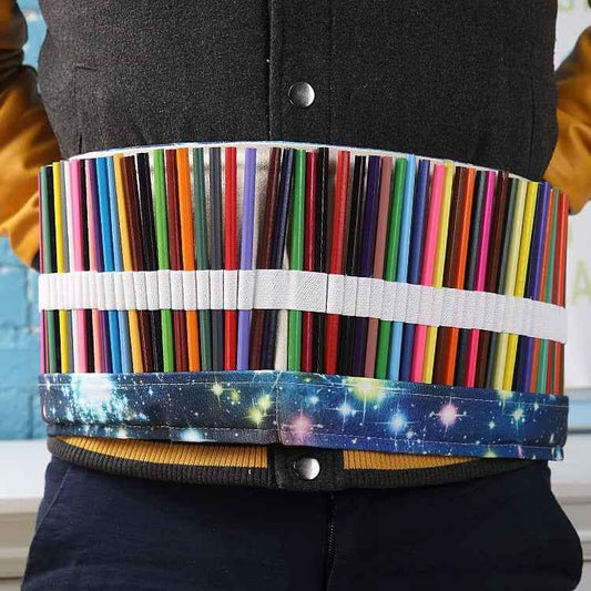 72 Slots Cosmic Galaxy Print Pen Bag Canvas Pencil Wrap Curtain Roll Up Pencil Case Stationery Pouch, 72 Slots - Shello's Creative Boutique