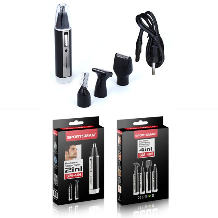 SPORTSMAN Four-in-one Rechargeable Ear Nose Trimmer Electric Shaver Beard Face Eyebrows Hair Trimmer For Men, EU Plug(Black, 220V), EU Plug - Shello's Creative Boutique