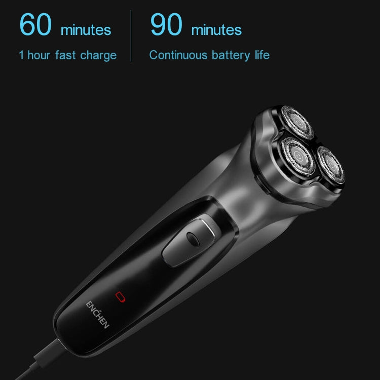 Original Xiaomi ENCHEN Water Proof Triple Rotary Double Ring Blade Shaving Head Electric Rechargeable Shaver For Men, Electric Shaver - Shello's Creative Boutique