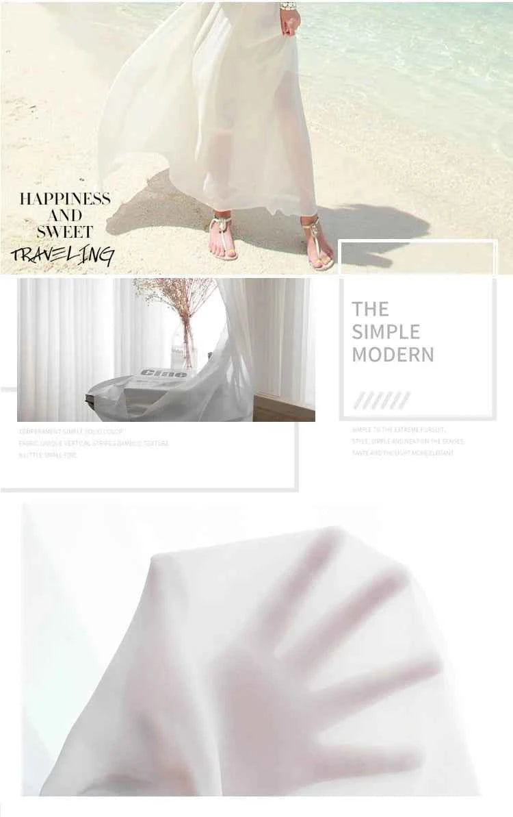 White Tulle Sheer Curtains - Modern Solid Voile Drapes for Living Room & Kitchen