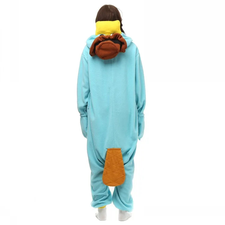 Unisex Perry the Platypus Costumes Onesies Monster Cosplay Pajamas Adult Pyjamas Animal Sleepwear Jumpsuit eprolo