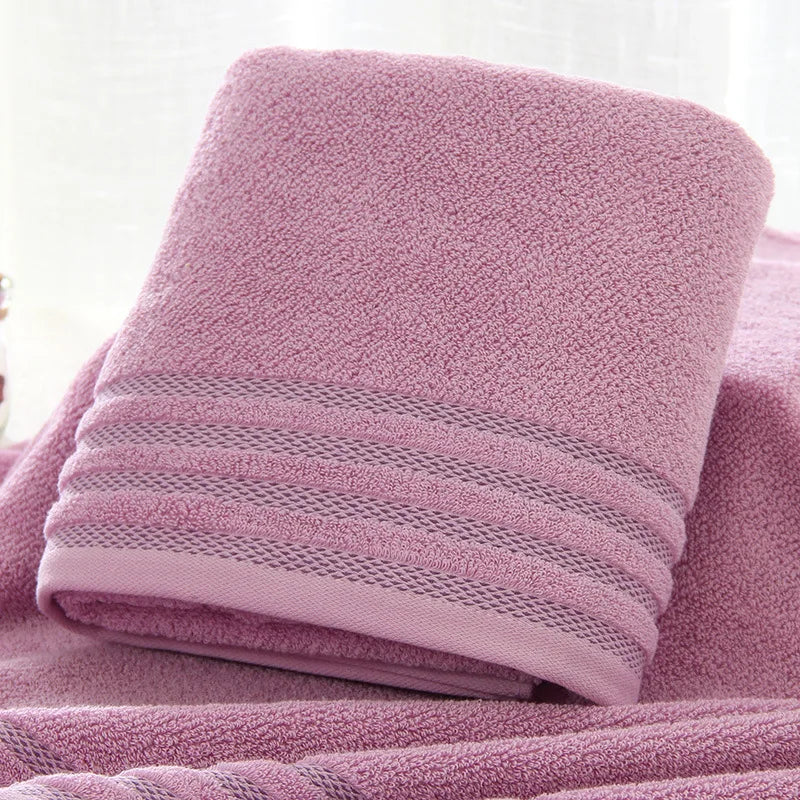 New Stripe Cotton Towel Bath Towel of Three Sets Solid Color Thicken Bathroom Towels Set Shello Creative Boutique