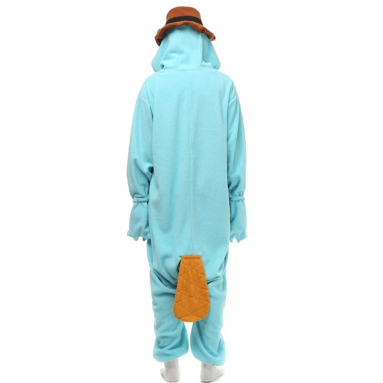 Unisex Perry the Platypus Costumes Onesies Monster Cosplay Pajamas Adult Pyjamas Animal Sleepwear Jumpsuit eprolo