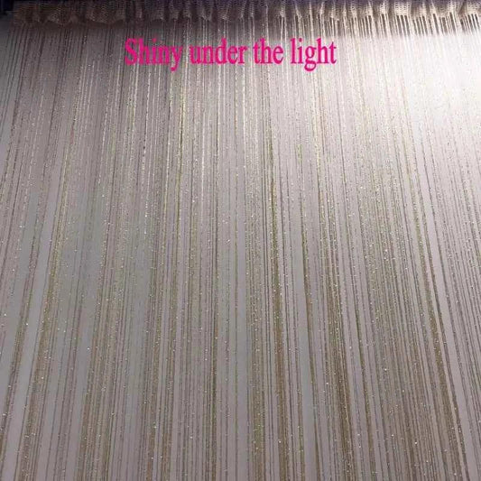Shiny Curtain String Tassel Line Curtains - 3x2.4m Window Door Divider Drape - Living Room Decor Valance - Shello's Creative Boutique