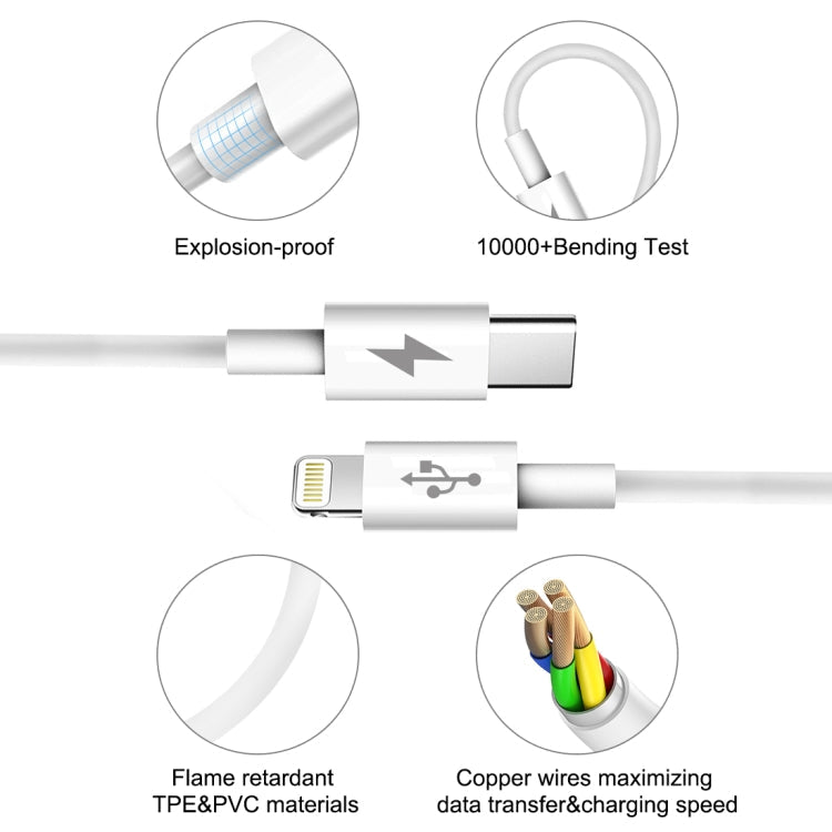 HAWEEL 25W 3A USB-C / Type-C to 8 Pin PD Fast Charging Cable for iPhone, iPad, Cable Length: 2m, Type-C to 8 Pin 2m Shello's Creative Boutique