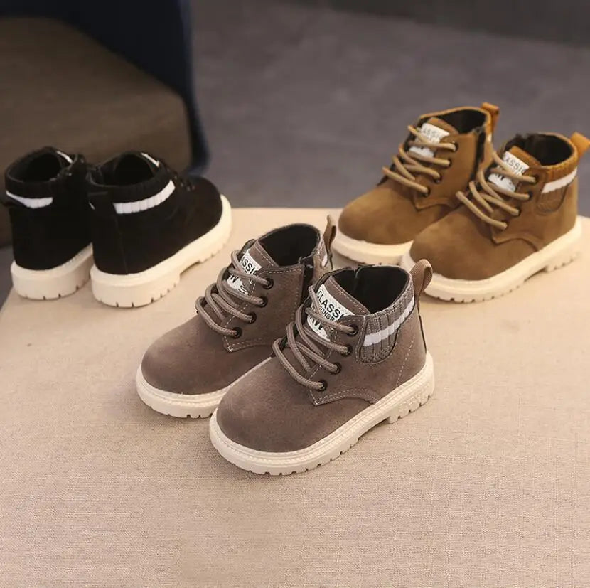 Children Casual Shoes Autumn Winter Martin Boots Boys Shoes Fashion Leather Soft Antislip Girls Boots 21-30 Sport Running Shoes eprolo