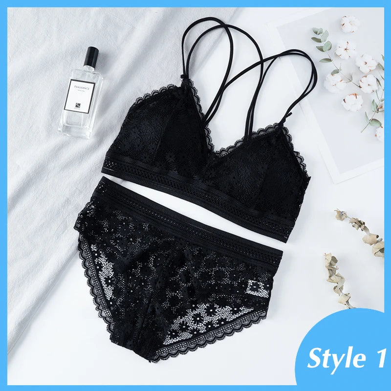 MIMICOO Floral Lace Bra & Brief Set – Seamless Romance