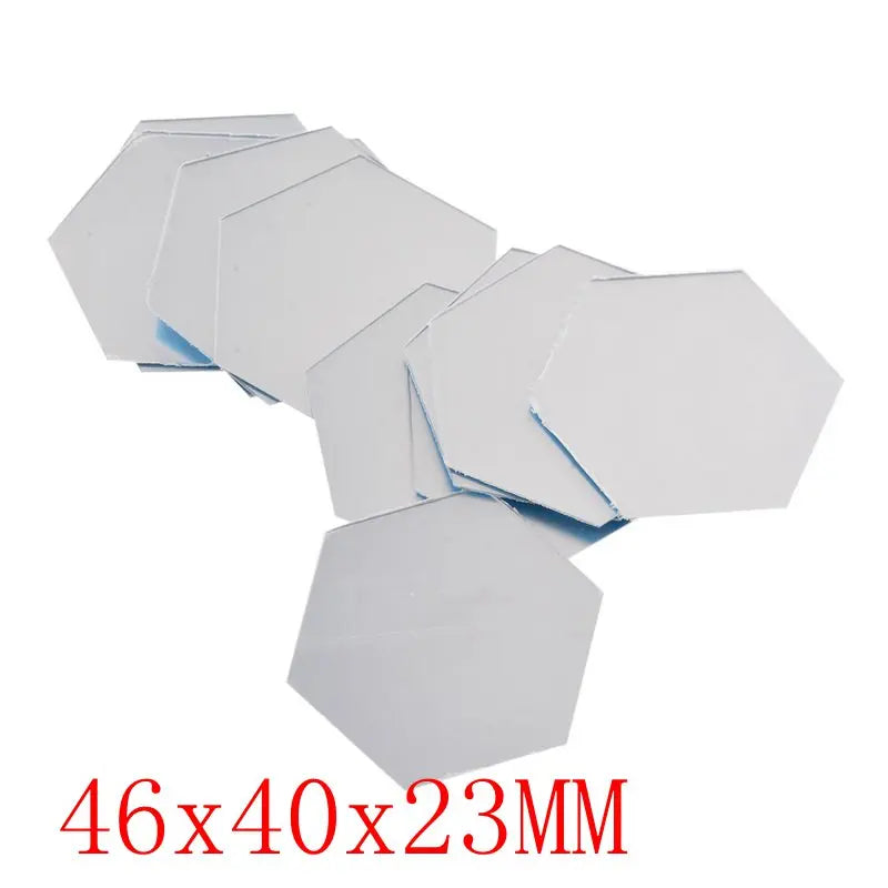 12/6Pcs 3D Hexagon Acrylic Mirror Wall Stickers DIY Mirrored Decorative Stickers eprolo