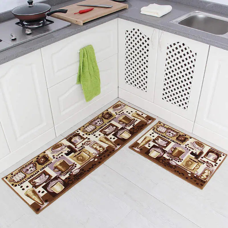 Kitchen Mat Set Wear-resistant Non-slip Kitchen Floor Mat Bathroom Absorbent Door Mat Oil-absorbing Anti-fouling Long Mat eprolo