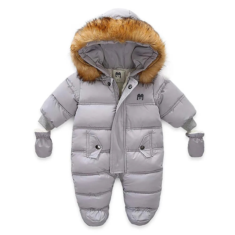 Winter Children Clothing Set Baby Boy Girl Clothes Warm Down Jacket Coat Jumpsuit Snowsuit Kids Parka Real Fur Overalls Overcoat eprolo