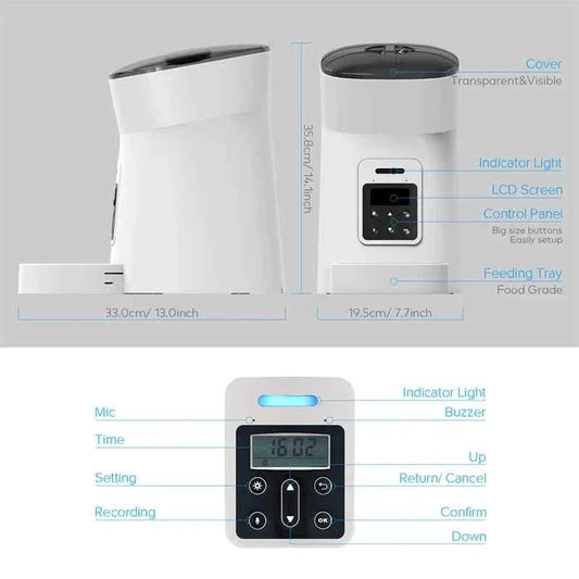 Automatic Slow Feeder for Cats & Dogs - Timed Portion Control Travel Pet Dispenser - Shello's Creative Boutique