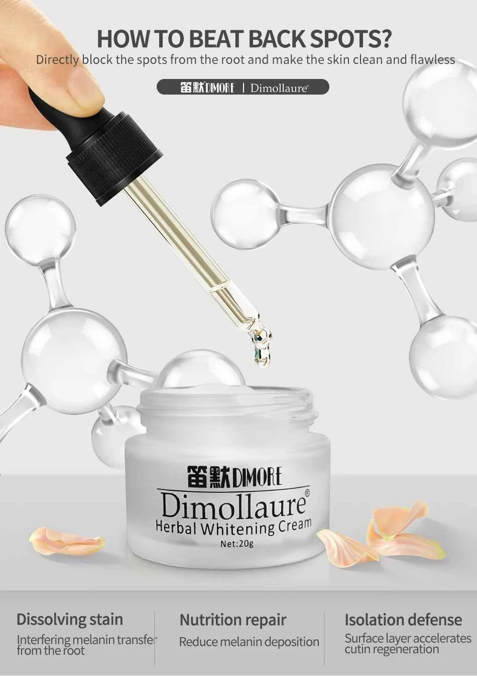 Dimollaure Whitening Freckle Cream Moisturize Firming Anti-Wrinkle Remove Dark Spots Melasma Melanin Bright Face Korea Skin Care