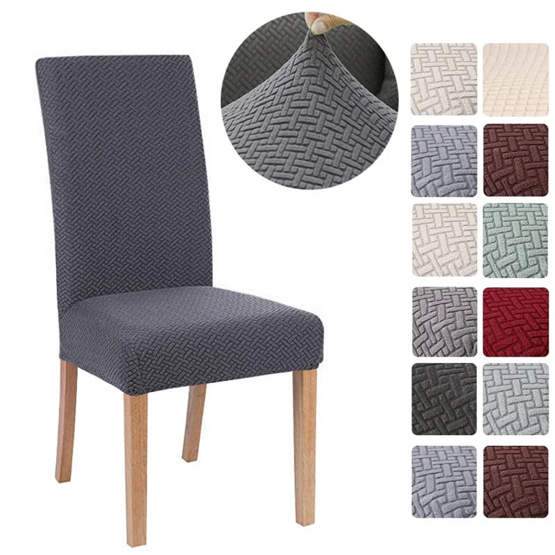 Jacquard Chair Cover for Dining Room Stretch Jacquard Dining Chair Cover Slipcover Elastic Spandex Kitchen Chair Cover eprolo