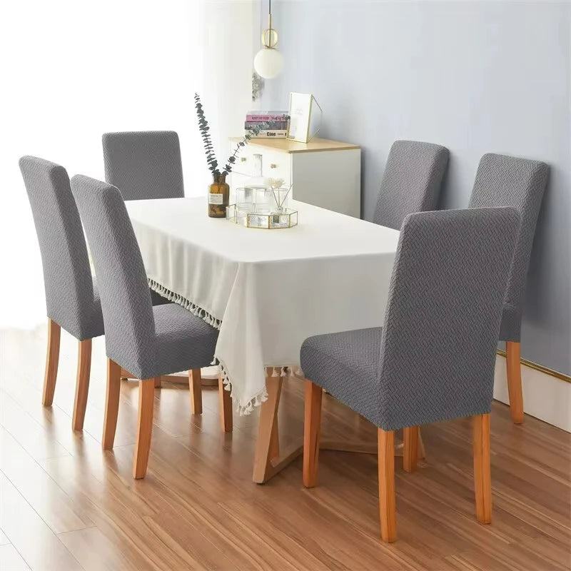 Jacquard Chair Cover for Dining Room Stretch Jacquard Dining Chair Cover Slipcover Elastic Spandex Kitchen Chair Cover eprolo