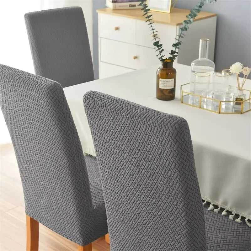 Jacquard Chair Cover for Dining Room Stretch Jacquard Dining Chair Cover Slipcover Elastic Spandex Kitchen Chair Cover eprolo