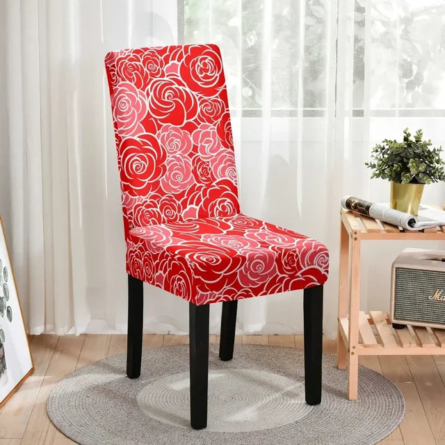 LANMOLIFE Valentine's Day Chair Covers Couples Dinner Kitchen Chair Covers Removable and Cleaned Holiday Chair Decorations eprolo