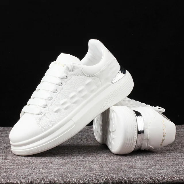 Luxury Men Shoes Couple White Shoes Men's Sports Casual Shoes Breathable Heightening Ladies Sneakers Skateboard/Tennis Shoes eprolo