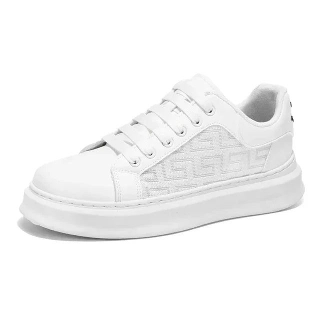 Luxury White Sneakers for Men – Breathable, Stylish & Built for Comfort! - Shello's Creative Boutique