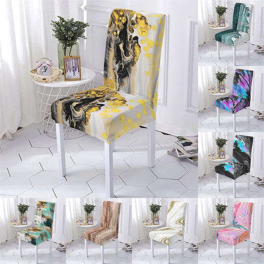Marble Style Stretch Spandex Chair Covers Color Pattern Chaircover Cute Angel Printing Covers For Kitchen Chairs Home Stuhlbezug eprolo