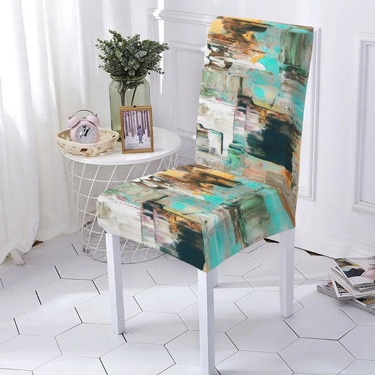 Marble Style Stretch Spandex Chair Covers Color Pattern Chaircover Cute Angel Printing Covers For Kitchen Chairs Home Stuhlbezug eprolo
