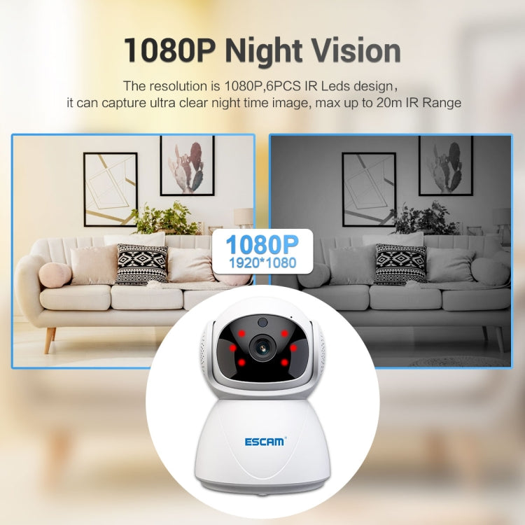 ESCAM PT201 HD 1080P Dual-band WiFi IP Camera, Support Night Vision / Motion Detection / Auto Tracking / TF Card / Two-way Audio, EU Plug, PT201 SUNSKY