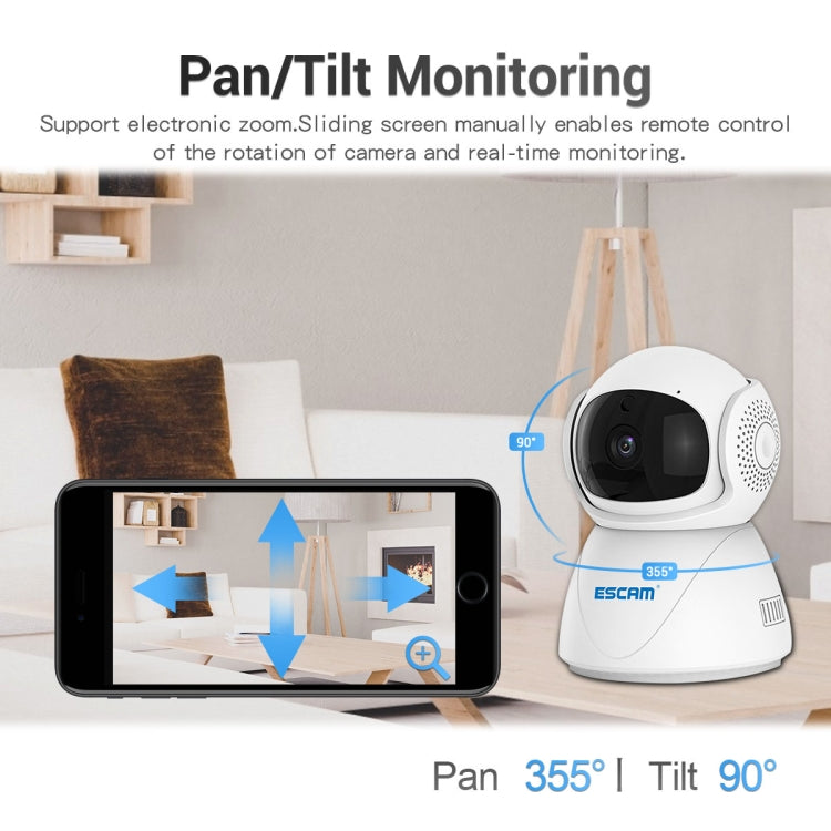 ESCAM PT201 HD 1080P Dual-band WiFi IP Camera, Support Night Vision / Motion Detection / Auto Tracking / TF Card / Two-way Audio, EU Plug, PT201 SUNSKY