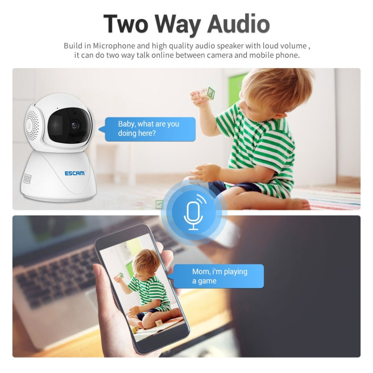 ESCAM PT201 HD 1080P Dual-band WiFi IP Camera, Support Night Vision / Motion Detection / Auto Tracking / TF Card / Two-way Audio, EU Plug, PT201 SUNSKY