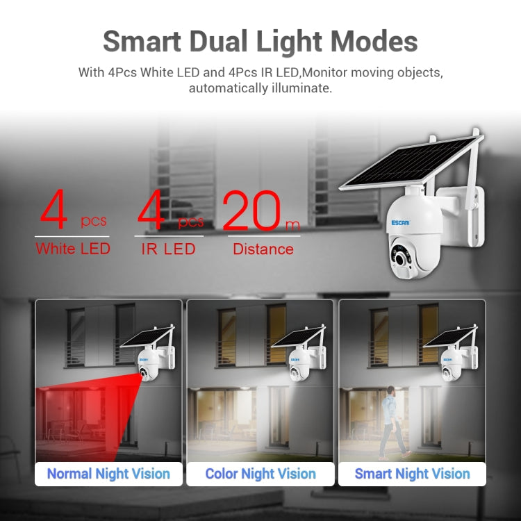 ESCAM QF250 HD 1080P WiFi Solar Panel IP Camera, Support Motion Detection / Night Vision / TF Card / Two-way Audio, QF250 SUNSKY
