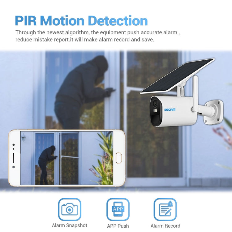 ESCAM QF290 HD 1080P WiFi Solar Panel IP Camera, Support Motion Detection / Night Vision / TF Card / Two-way Audio, QF290 SUNSKY