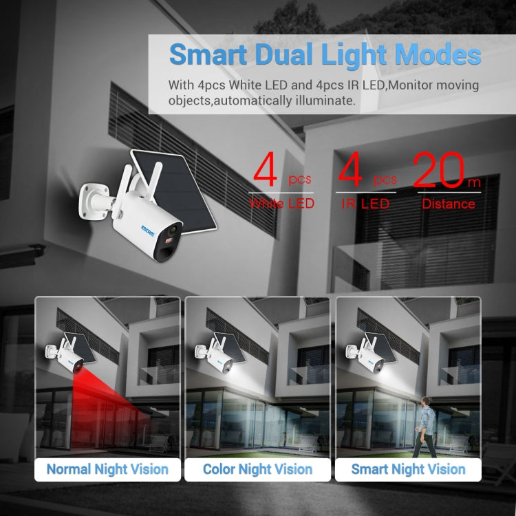 ESCAM QF290 HD 1080P WiFi Solar Panel IP Camera, Support Motion Detection / Night Vision / TF Card / Two-way Audio, QF290 SUNSKY