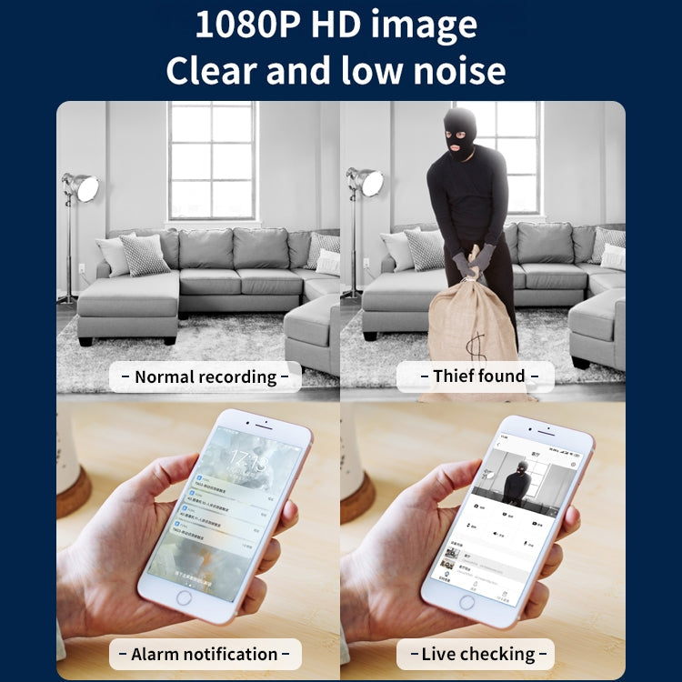 CAMSOY X1 Indoor Full HD 1080P WiFi Two Way Talk Pan and Tilt Camera, X1 SUNSKY