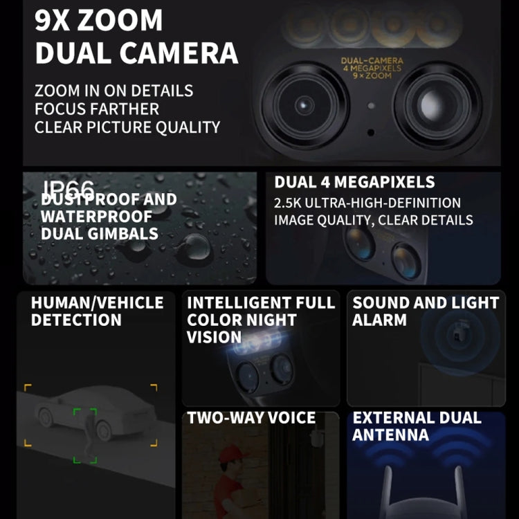 Original Xiaomi CW700S Outdoor Camera 4MP Full Color Night Vision WiFi Camera, US Plug, CW700S SUNSKY