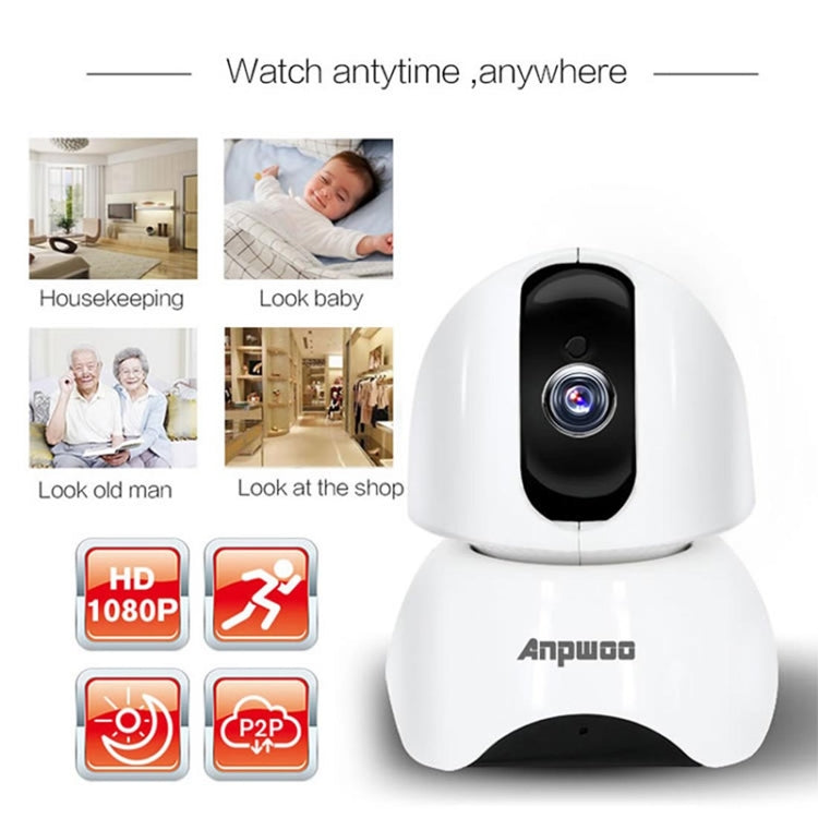 Anpwoo-YT003 2.0 Mega 3.6mm Lens Wide Angle 1080P Smart WIFI Monitor Camera , Support Night Vision & TF Card Expansion Storage, EU Plug, YT003 SUNSKY