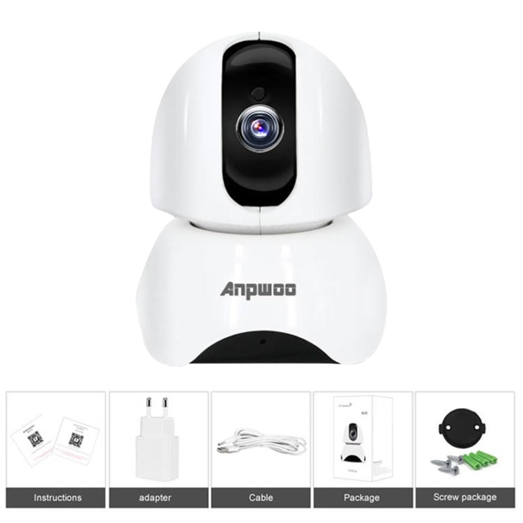 Anpwoo-YT003 2.0 Mega 3.6mm Lens Wide Angle 1080P Smart WIFI Monitor Camera , Support Night Vision & TF Card Expansion Storage, EU Plug, YT003 SUNSKY