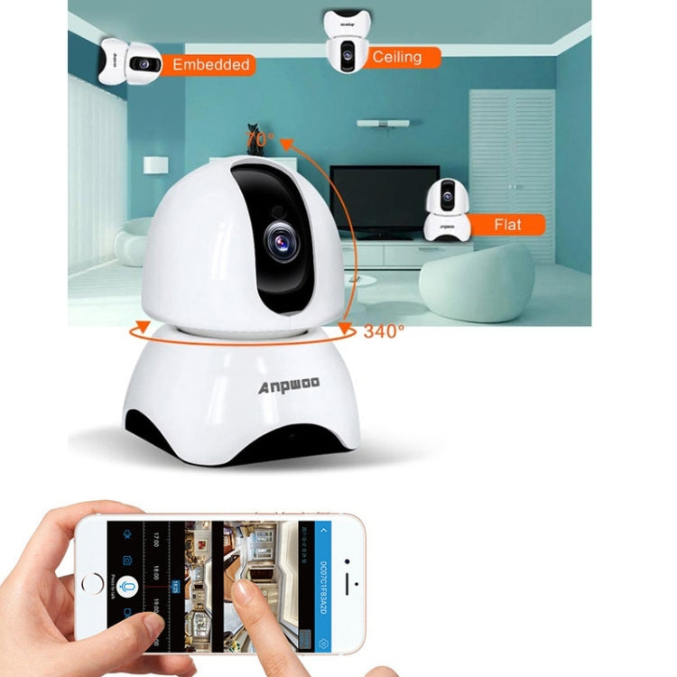 Anpwoo-YT003 2.0 Mega 3.6mm Lens Wide Angle 1080P Smart WIFI Monitor Camera , Support Night Vision & TF Card Expansion Storage, EU Plug, YT003 SUNSKY