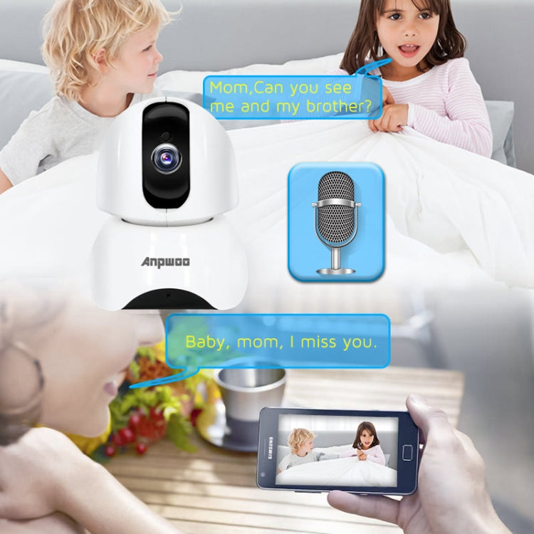 Anpwoo-YT003 2.0 Mega 3.6mm Lens Wide Angle 1080P Smart WIFI Monitor Camera , Support Night Vision & TF Card Expansion Storage, EU Plug, YT003 SUNSKY