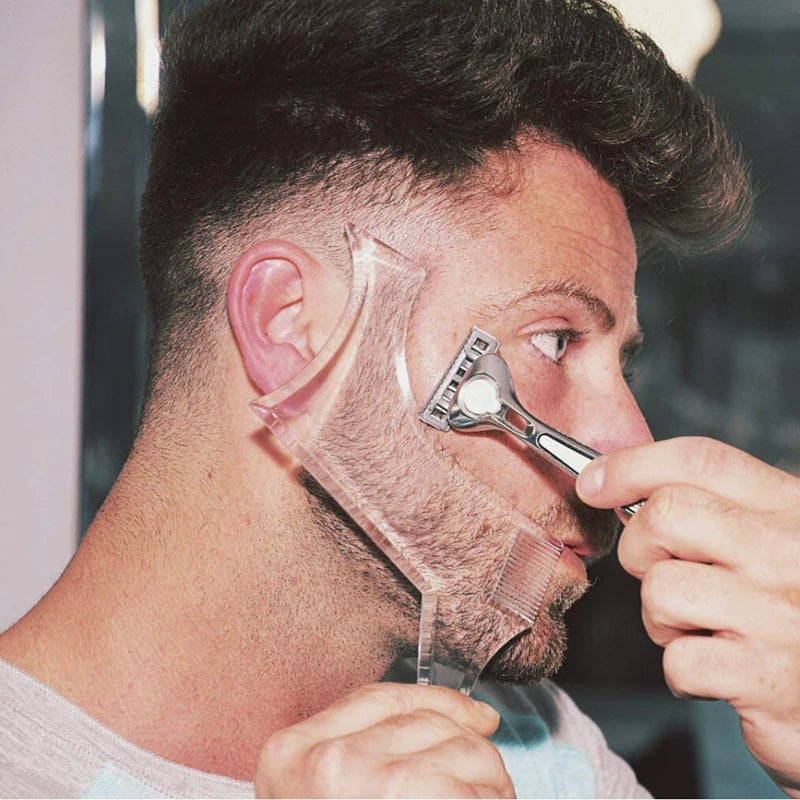 Arrivals Men Beard Shaping Styling Template Comb Transparent Men's Beards Combs Beauty Tool for Hair Beard Trim Templates eprolo