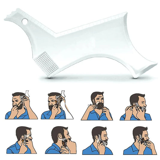 Arrivals Men Beard Shaping Styling Template Comb Transparent Men's Beards Combs Beauty Tool for Hair Beard Trim Templates eprolo