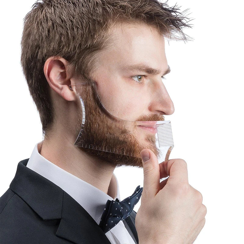 Arrivals Men Beard Shaping Styling Template Comb Transparent Men's Beards Combs Beauty Tool for Hair Beard Trim Templates eprolo