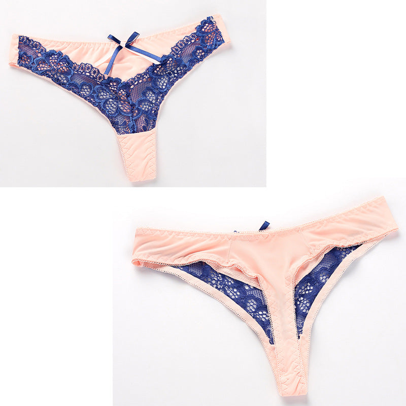 Sexy Lace Push-Up Bra & Thong Set – Plus Size Underwire Lingerie for Women, Patchwork Lace Everyday Comfort
