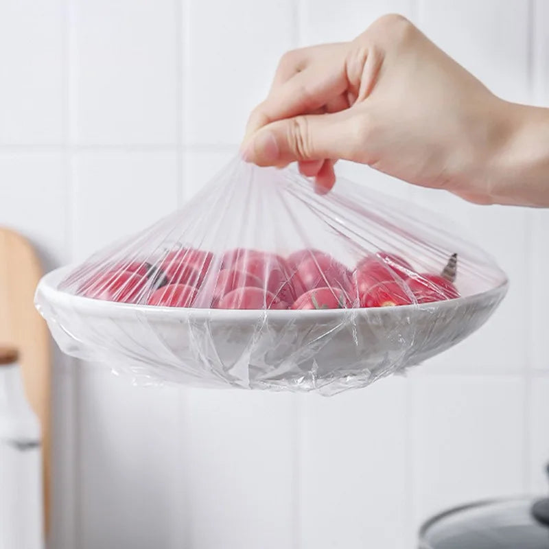 Plastic Disposable Food Cover Storage Bags Kitchen Colorful Elastic Wrap Food Covers Fresh-keeping Lid Plate Nylon Packaging Bag eprolo