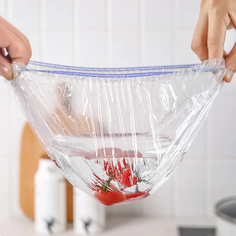 Plastic Disposable Food Cover Storage Bags Kitchen Colorful Elastic Wrap Food Covers Fresh-keeping Lid Plate Nylon Packaging Bag eprolo