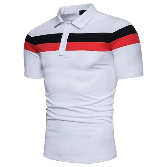 Men's Light Business Stripe Polo Shirt - Elevate Your Spring-Summer Wardrobe - Shello's Creative Boutique