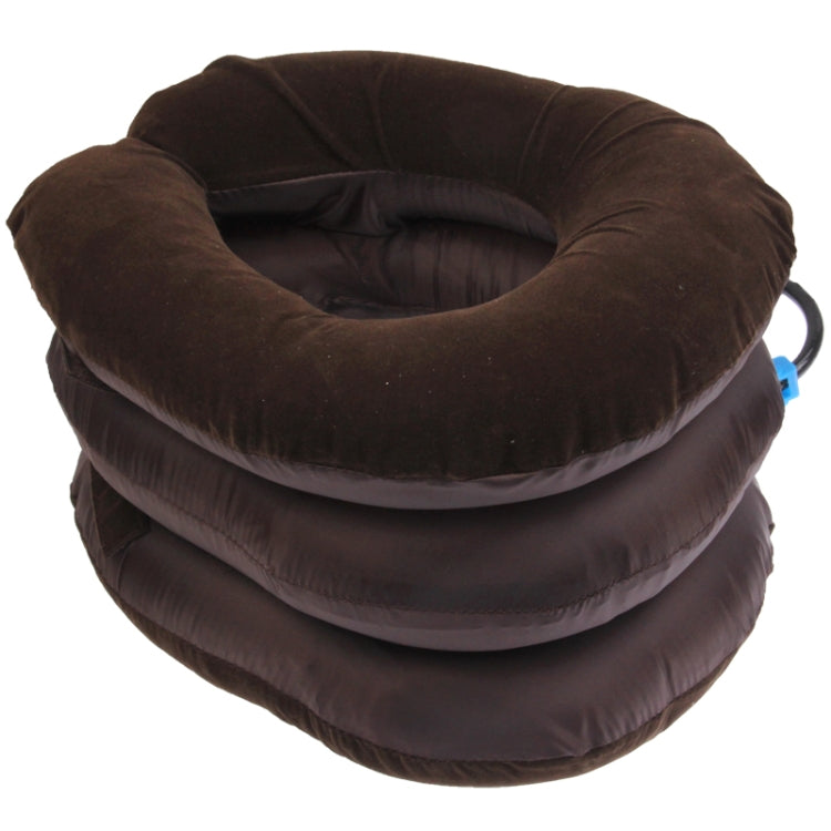 Three-Layer Cervical Vertebra Tractor Neck Massager, Half Cashmere (Brown) - Shello's Creative Boutique