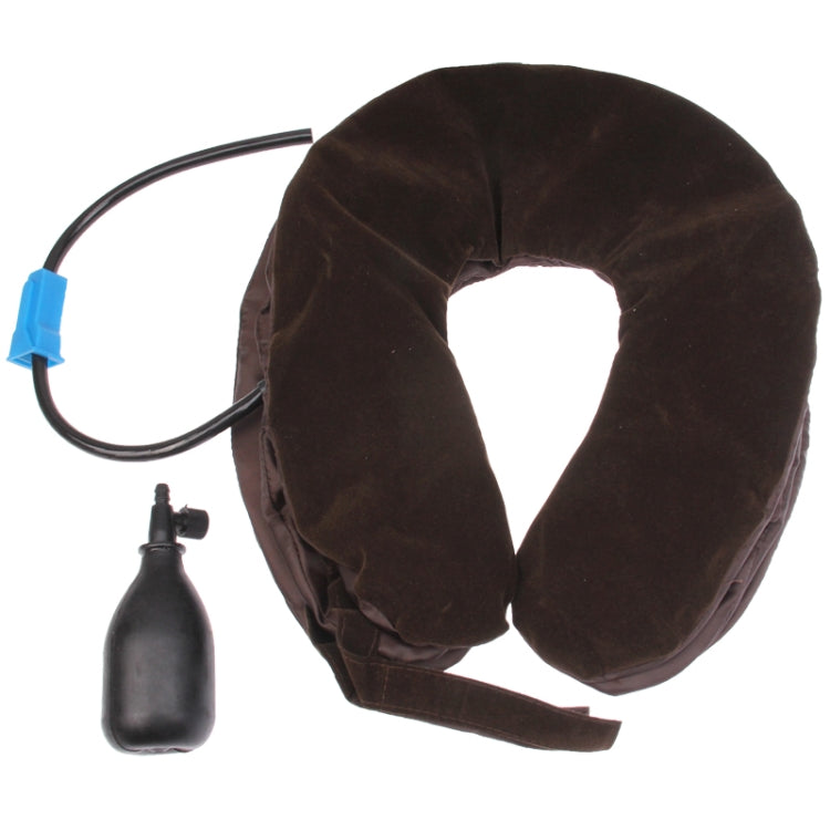 Three-Layer Cervical Vertebra Tractor Neck Massager, Half Cashmere (Brown) - Shello's Creative Boutique