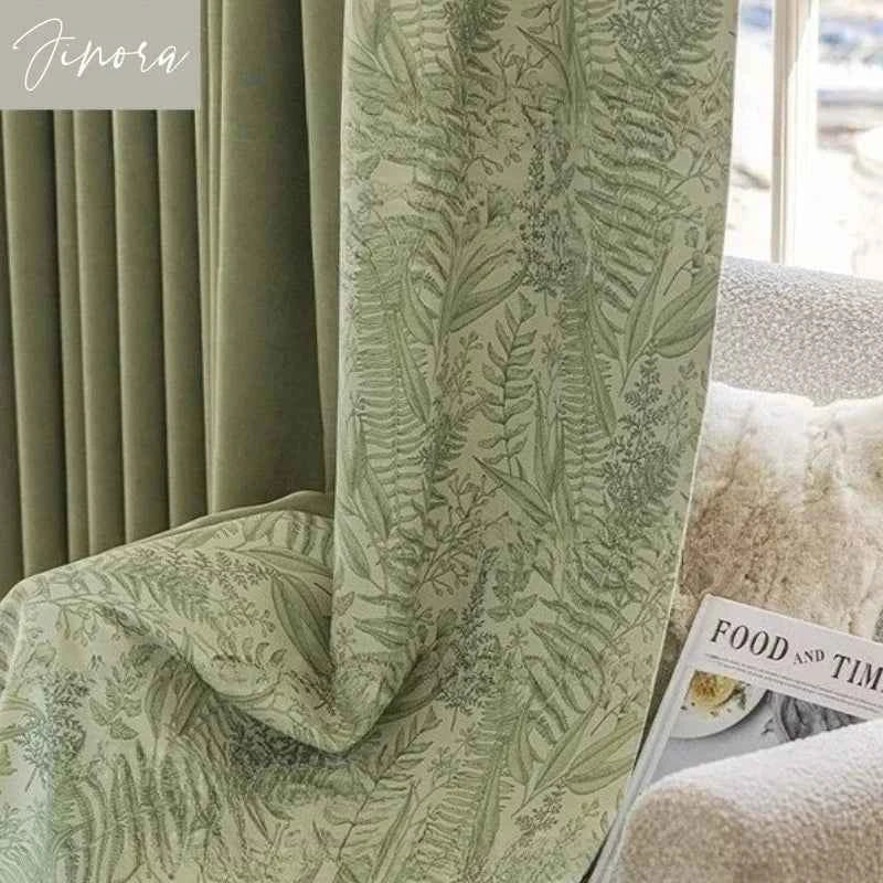 Custom Size French Spliced curtains for Living Room Bedroom Light Luxury Blackout Curtains Thickened Chenille White Tulle
