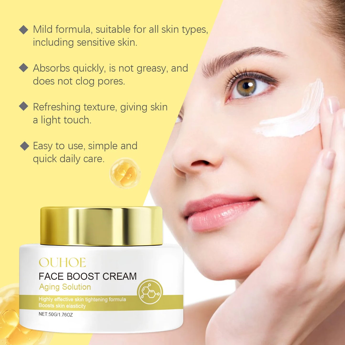 Deep Hydration Face Cream Moisturizing Nourish Tighten Skin Fade Fine Lines Wrin-kle Repair Brighten Smooth Collagen Boost Cream - Shello's Creative Boutique