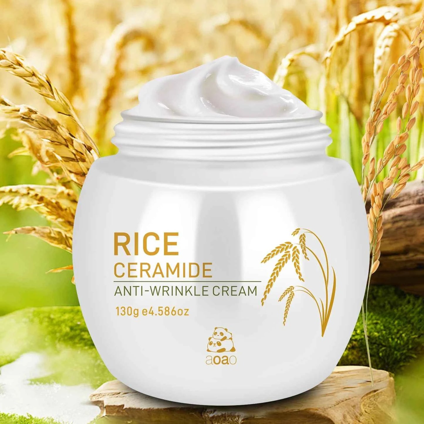 Rice Cream Anti-Wrinkle Collagen Anti-Aging Moisture Nourishing Moisturizer Ceramides for Revitalized, Firmer Skin