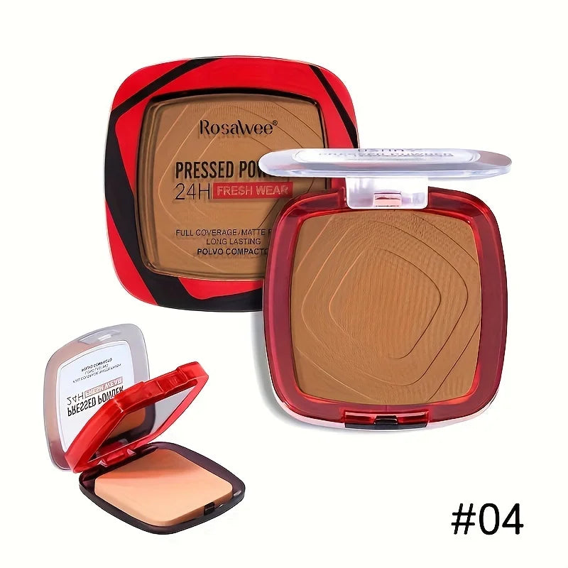 Matte Pressed Powder Foundation with Puff - 24H Weightless Finishing Powder