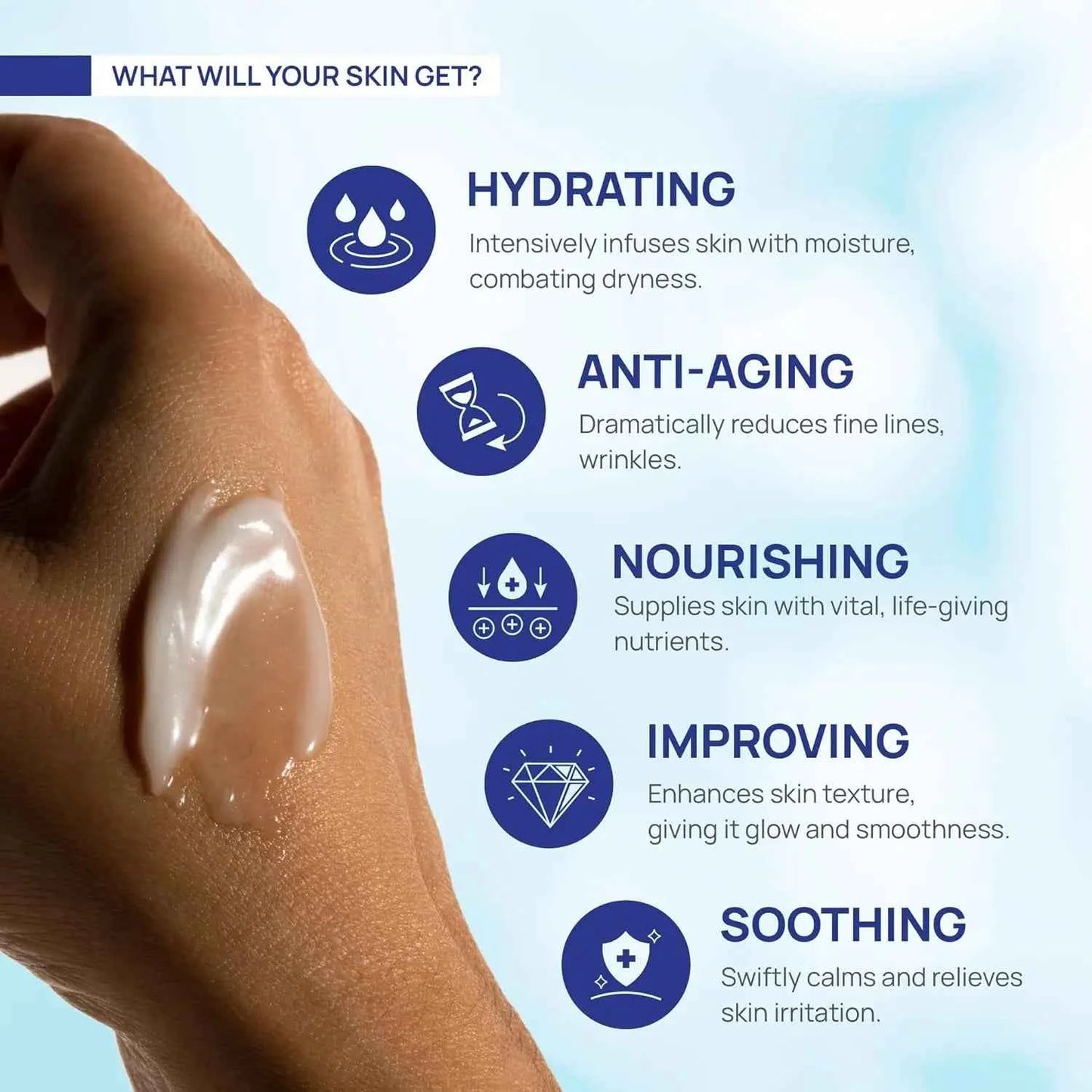 Retinol Cream for Face with Hyaluronic Acid, Day-Night Anti-Aging Moisturizer Collagen Cream for Face Reduces Wrinkles, Dryness
